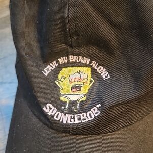 Spongebob And Plankton Adjustable Hat - Leave My Brain Alone